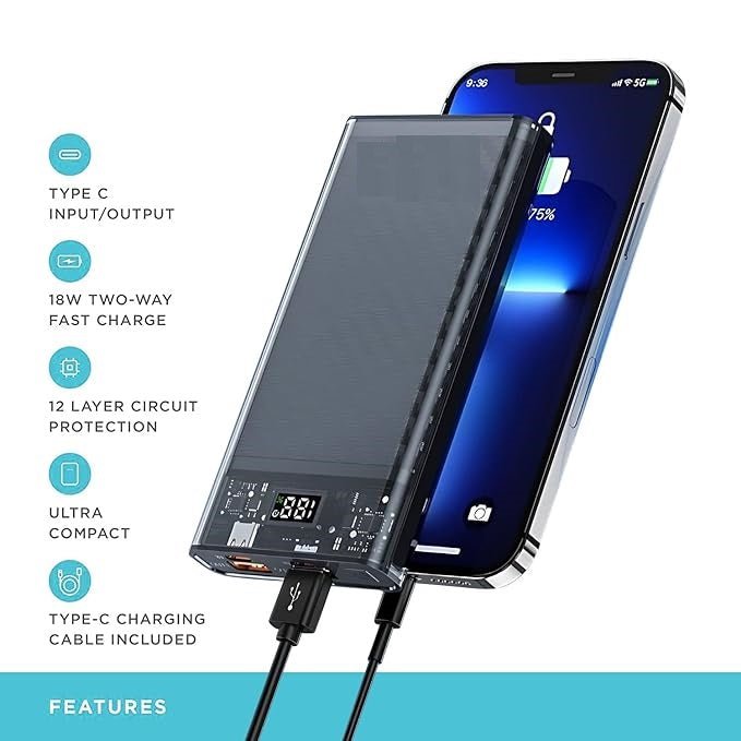 Slim Transparent Power Back